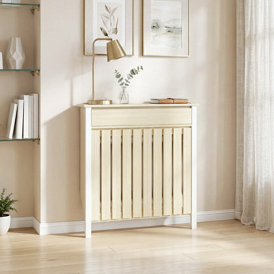 B&Q -  Industrial Mdf Radiator Cover With Drawer And Vertical Slats Oak
