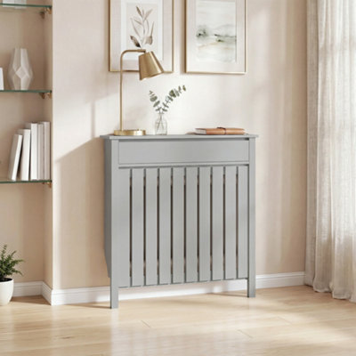 B&Q -  Radiator Cover With Drawer And Vertical Slats Grey