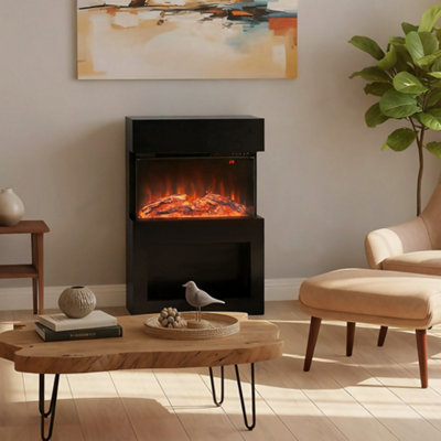 Homcom Unisex Black 1000W/2000W Electric Fire And Mantel With Remote & Timer In - Image 10