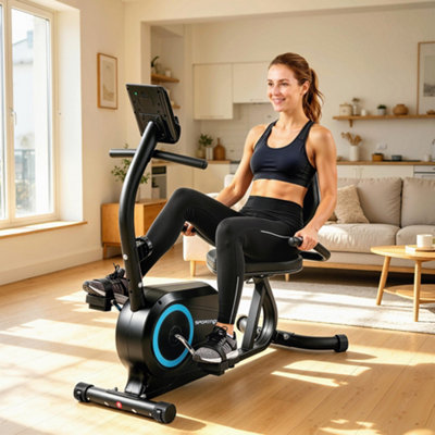 B&Q -  Recumbent Exercise Bike With BluetoothApp ConnectivityWheels
