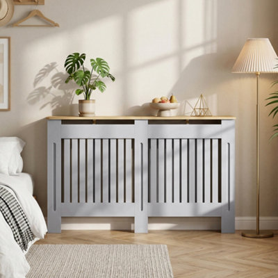 B&Q -  Radiator Cover Painted Slatted Mdf Cabinet Lined Grill 152X19X81Cm