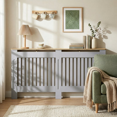 B&Q -  Radiator Cover Painted Slatted Mdf Cabinet Lined Grill 172X19X81Cm