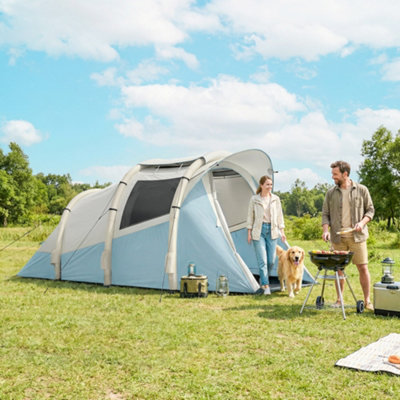 B&Q -  Inflatable Camping Tent W/ Air Pump2-3 Person Blow Up TentBlue