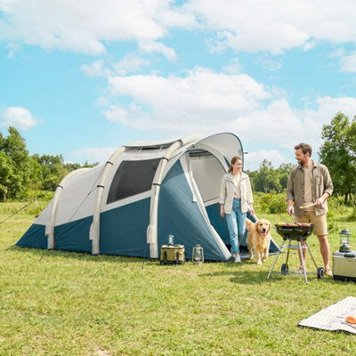 B&Q -  Inflatable Camping Tent W/ Air Pump2-3 Person Blow Up Tent Green
