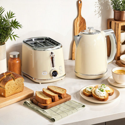 Bobobiy Cream Polished Retro 40-100°C Kettle And Toaster Set - Image 10