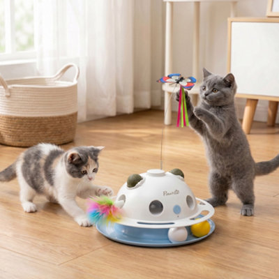Pawhut 4-In-1 Interactive Cat Toys With ButterflyFeathers & Catnip Balls from B&Q