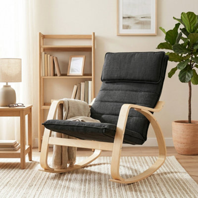 B&Q -  Comfortable Relax Rocking Chair With High BackBlack