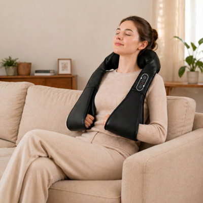 B&Q -  Neck Massager With HeatDeep Tissue Shiatsu 3D Kneading Massager