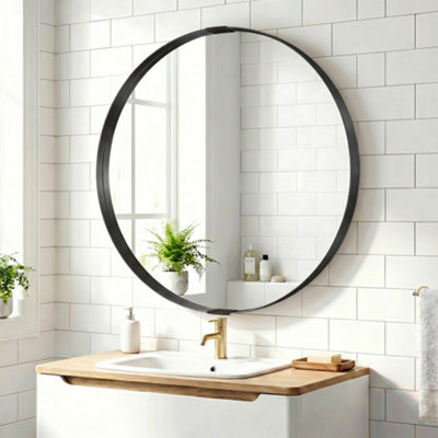 B&Q -  Wall Mirror 61 CmWall Mounted Bathroom MirrorBlack
