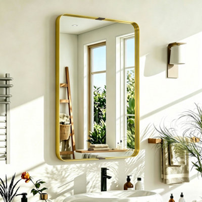 Homcom Rectangular Wall Mirror90 X 60 Cm Wall Mounted Bathroom Mirror from B&Q