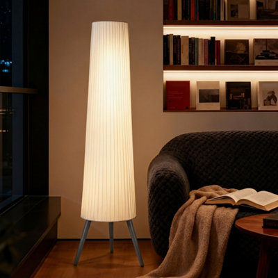 Homcom Unisex White Dimmable Standing Lamp With Foot Switch, & Grey - Image 9