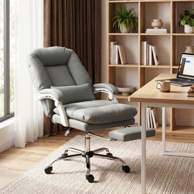 B&Q -  Reclining Office ChairDesk Chair With Lumbar SupportGrey