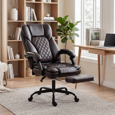 B&Q -  Home Office Chair Reclining Function High BackBrown