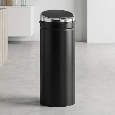B&Q -  50L Sensor BinStainless Steel Kitchen BinBlack