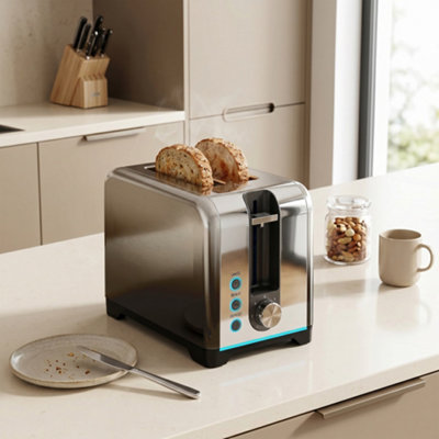 B&Q -  2 Slice Toaster With 7 Browning LevelsReheatDefrost And Cancel