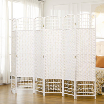 B&Q -  6 Panel Folding Room DividerFreestanding Privacy ScreenWhite