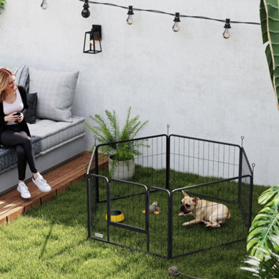 B&Q -  Dog Playpen6 Panels Puppy Pen Dog Playpen60Cm HighGrey