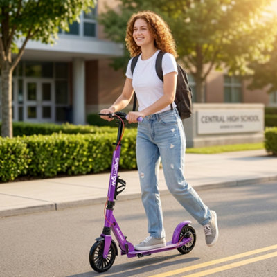 Sportnow Foldable Kick ScooterAdult Scooters With Big WheelsPurple from B&Q