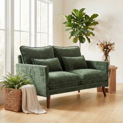 B&Q -  2 Seater SofaModern Loveseat With Spring CushionsWide SeatGreen