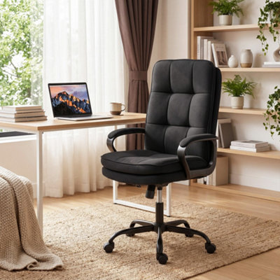 B&Q -  Fabric Office ChairComputer Desk Chair For HomeBlack