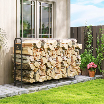 B&Q -  Steel Firewood Log Rack300 Kg Indoor Outdoor Fireplace Log Holder