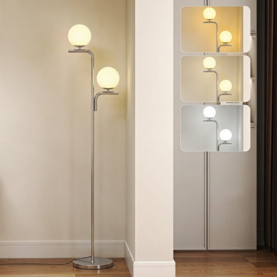 Homcom Unisex Silver Floor Lamp With 3 Colour Temperatures, Modern Standing Lamp, Large - Image 8