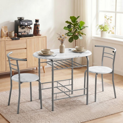 Homcom Breakfast Bar Table And Stools SetDining Room Set With Shelf from B&Q