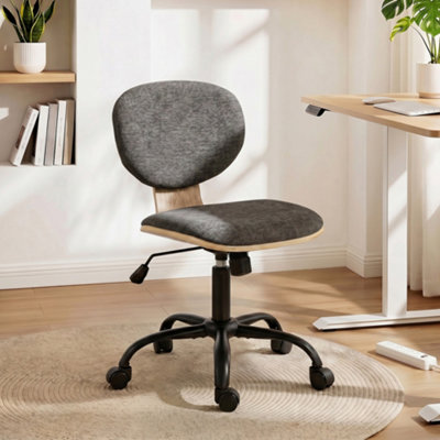 Homcom Unisex Grey Home Office Desk Chair Height Adjustable, - Image 8