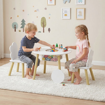 AIYAPLAY - Kids Table and Chair Set - Cloud Design - White - Image 5
