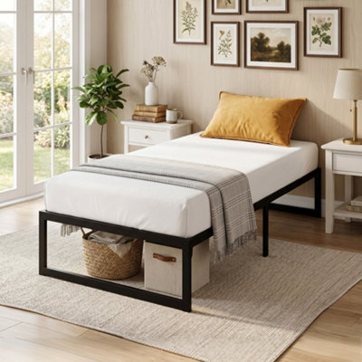 B&Q -  3Ft Single Bed Frame With Underbed StorageNoise-FreeBlack