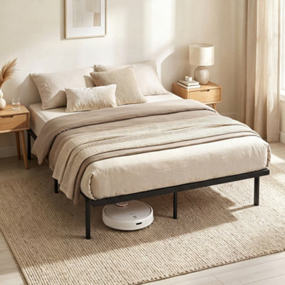 Homcom 5Ft King Bed Frame With Underbed StorageNo Box Spring Needed