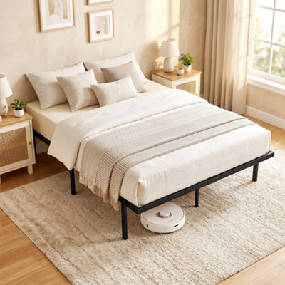 Homcom 4Ft6 Double Bed Frame With Underbed StorageNo Box Spring Needed