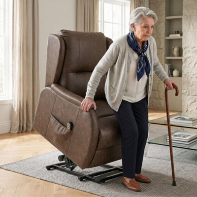 B&Q -  Power Lift Recliner Chair Dual MotorBrown