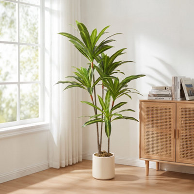 B&Q -  150Cm Lifelike Fake Tree With Bendable Trunks For Home DecorGreen