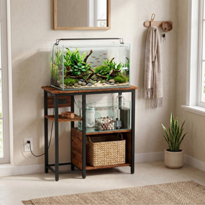 Pawhut Unisex Brown Fish Tank Stand W/ Power Outlets 20-29 Gallon In - Image 6