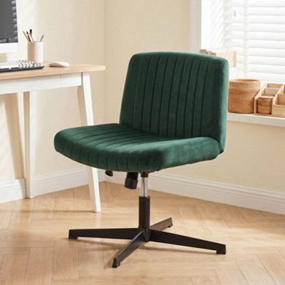 Homcom Unisex Green Desk Chair With Wide Seat, Thick Padding, Rock Function, - Image 6