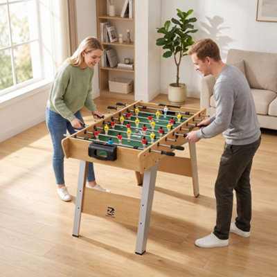 Sportnow Unisex Natural 4Ft Table Football, Foosball Table Game For Adults, Wood | : Junior - Image 2