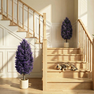 B&Q -  Set Of 2 Artificial Lavender Flowers With Stakes For Indoor Outdoor
