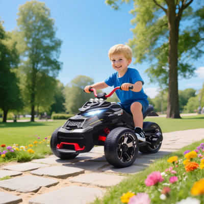 Aiyaplay 12V Kids Electric Ride On CarBattery Powered Ride On AtvBlack from B&Q