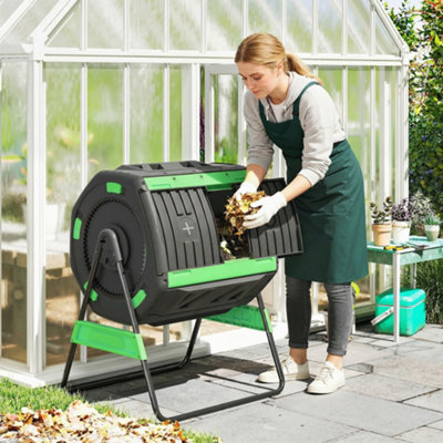 B&Q -  200L Compost BinDual Chamber Rotating Tumbling Composter