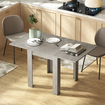 Homcom Grey Folding Dining Table For 4-6, Drop Leaf Table For Small Spaces, - Image 6