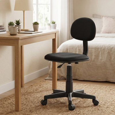 Homcom Armless Office Chair With Adjustable Height360 Swivel WheelsBlack from B&Q