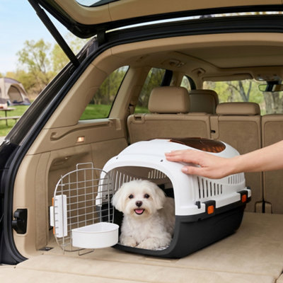 PAWHUT Plastic Pet Carrier, Top Load Hard Shell Cat Carrier, Max 4 KG in Black - Image 6