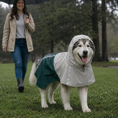 B&Q -  Dog Raincoat With HoodDog Rain JacketFor Extra Large DogsXl