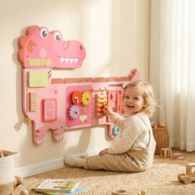 Aiyaplay Unisex Pink Busy Board Panels Wall Mounted Dinosaur, Size 2 - Image 2