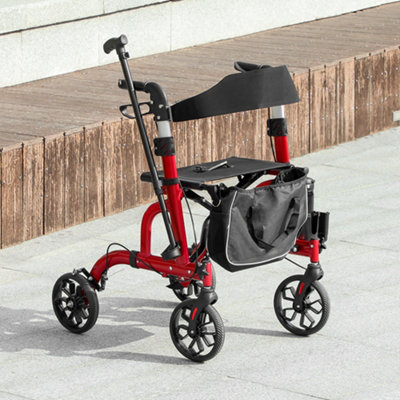 B&Q -  Lightweight Walking Frame With Seat And BackrestRed