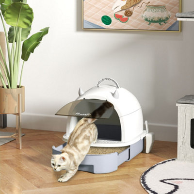 B&Q -  Cat Litter Tray W/ LidEnclosed Cat Litter Box W/ Pull-Out Drawer
