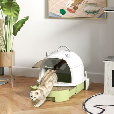 B&Q -  Cat Litter Tray W/ LidEnclosed Cat Litter Box W/ Pull-Out Drawer