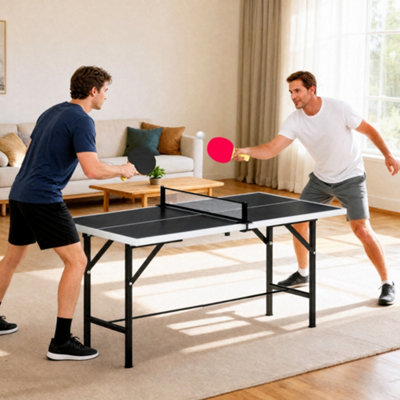 B&Q -  5Ft Mid-Size Table Tennis Table For Indoor GameBlack