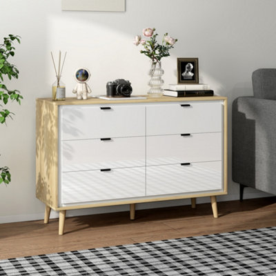B&Q -  Storage Cabinet With 6 Drawers And 5 LegsHigh Gloss White